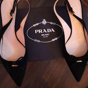 Prada Women's Black Slingback Heels